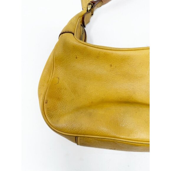 Coach Legacy Leather Hobo Shoulder Bag Brass Hardware Yellow Tan One Size - Picture 9 of 12